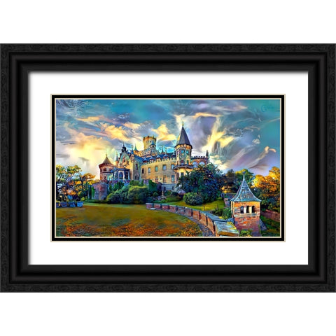 Germany Lower Saxony Marienburg Castle Black Ornate Wood Framed Art Print with Double Matting by Gavidia, Pedro
