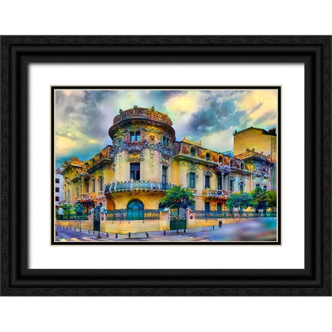 Madrid Spain Longoria Palace Black Ornate Wood Framed Art Print with Double Matting by Gavidia, Pedro