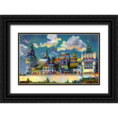 Moscow Russia Izmailovsky Market Black Ornate Wood Framed Art Print with Double Matting by Gavidia, Pedro