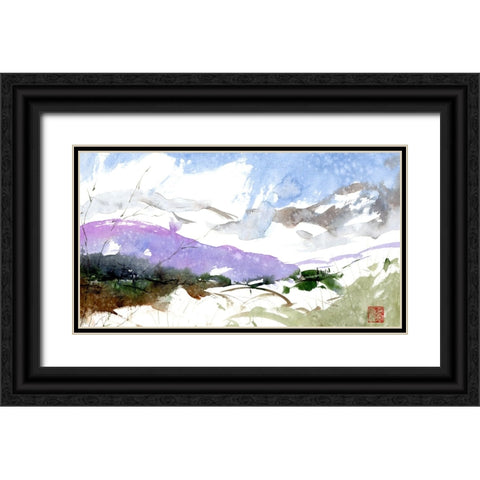 Scattered Winter Black Ornate Wood Framed Art Print with Double Matting by Randy Noble Fine Art
