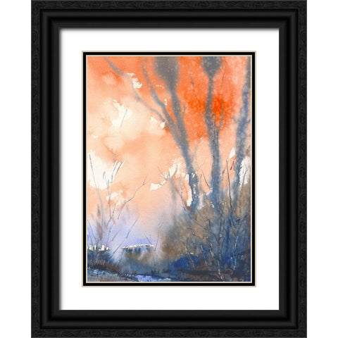 Red Dawn Black Ornate Wood Framed Art Print with Double Matting by Randy Noble Fine Art