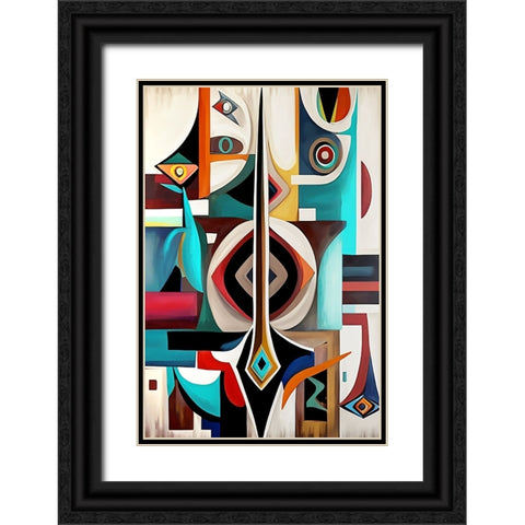 Mid Century Celebration Of All Cultures 25 Black Ornate Wood Framed Art Print with Double Matting by Heere, Ray