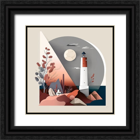 Mid Century Coastal Scenes 15 Black Ornate Wood Framed Art Print with Double Matting by Heere, Ray