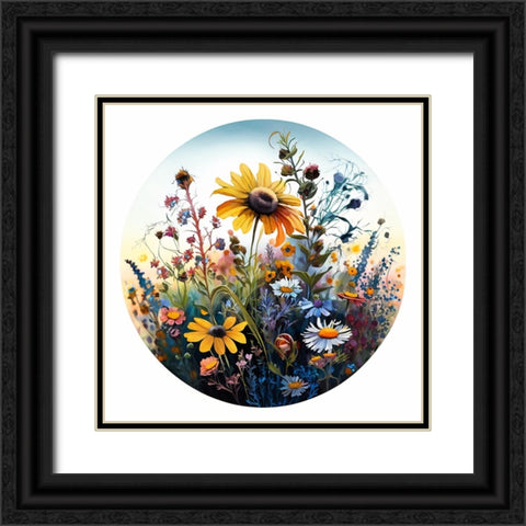 Watercolor Wildflowers 34 Black Ornate Wood Framed Art Print with Double Matting by Heere, Ray