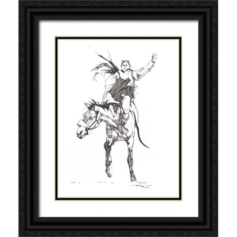 8 Seconds Black Ornate Wood Framed Art Print with Double Matting by Gould, Renee