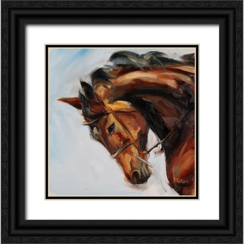 Charging On Black Ornate Wood Framed Art Print with Double Matting by Gould, Renee