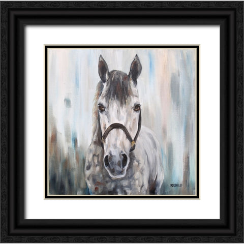 Horse 2-12 Black Ornate Wood Framed Art Print with Double Matting by Gould, Renee