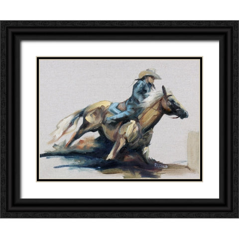 Kicking up Dust Black Ornate Wood Framed Art Print with Double Matting by Gould, Renee