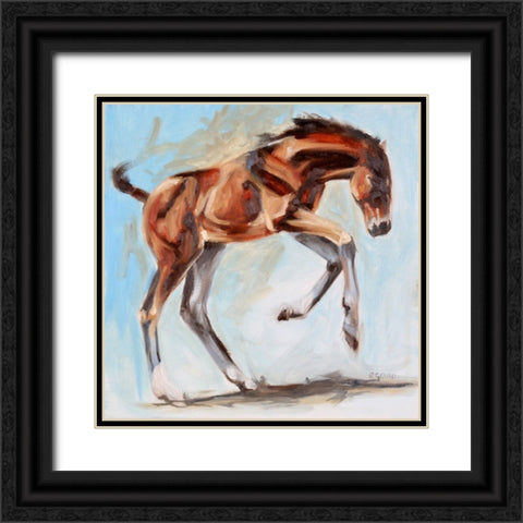Leaps, Bounds Black Ornate Wood Framed Art Print with Double Matting by Gould, Renee