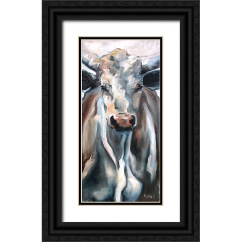 Lil Blue Black Ornate Wood Framed Art Print with Double Matting by Gould, Renee