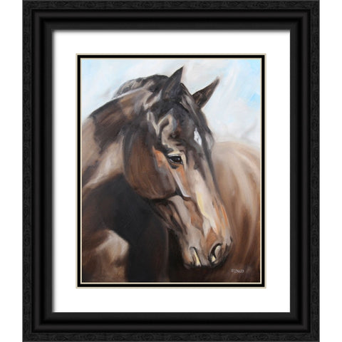 Smoldering Black Ornate Wood Framed Art Print with Double Matting by Gould, Renee