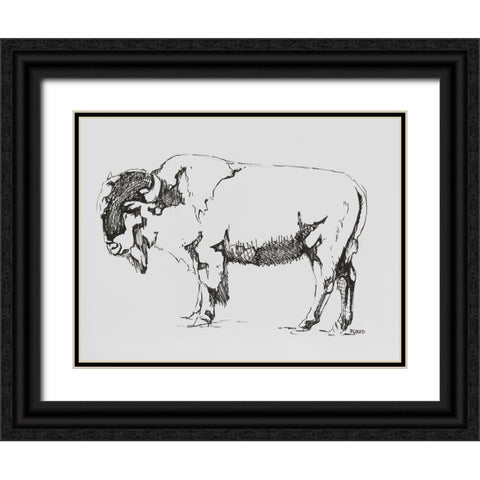 Standing Guard Black Ornate Wood Framed Art Print with Double Matting by Gould, Renee