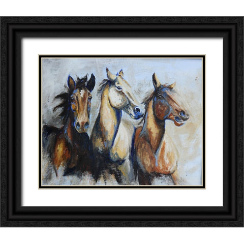 Trifecta Black Ornate Wood Framed Art Print with Double Matting by Gould, Renee