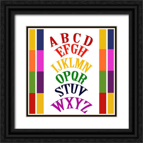 Rainbow Alphabet-1 Black Ornate Wood Framed Art Print with Double Matting by Homawoo, Richard