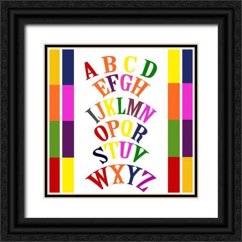 Rainbow Alphabet-2 Black Ornate Wood Framed Art Print with Double Matting by Homawoo, Richard