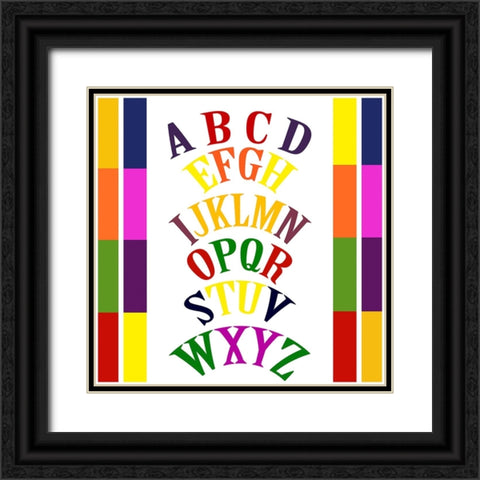 Rainbow Alphabet-3 Black Ornate Wood Framed Art Print with Double Matting by Homawoo, Richard