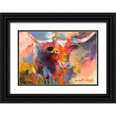 Steer Black Ornate Wood Framed Art Print with Double Matting by Wallich, Richard