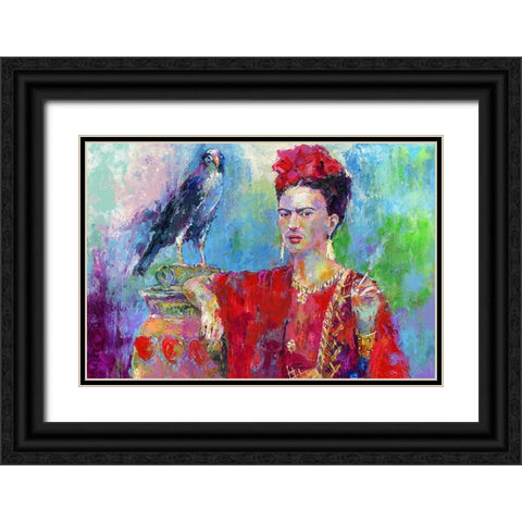 Frida Bird 1 Black Ornate Wood Framed Art Print with Double Matting by Wallich, Richard