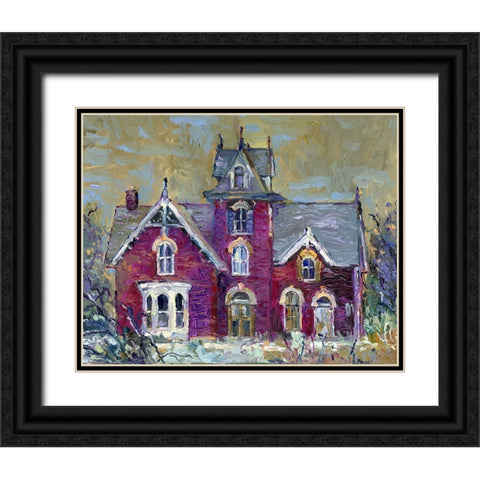 Purple House Black Ornate Wood Framed Art Print with Double Matting by Wallich, Richard