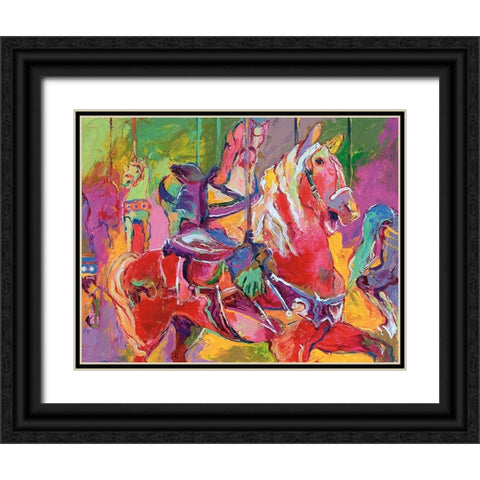 Carousel Black Ornate Wood Framed Art Print with Double Matting by Wallich, Richard