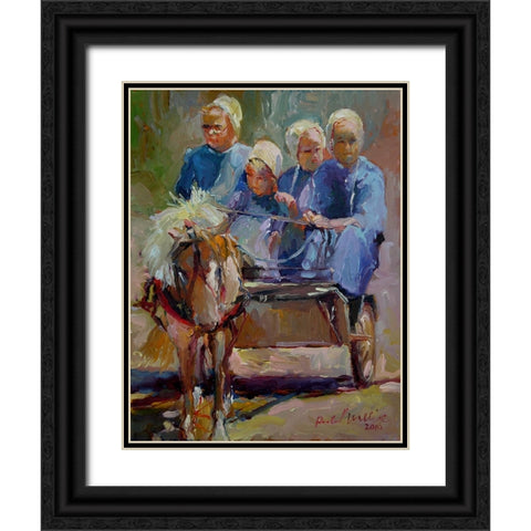 Amish Black Ornate Wood Framed Art Print with Double Matting by Wallich, Richard