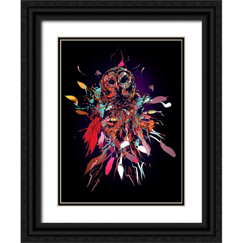 Bagoly Black Ornate Wood Framed Art Print with Double Matting by Farkas, Robert