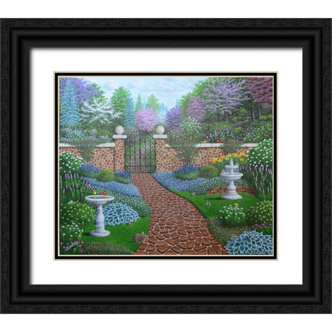 The Garden Black Ornate Wood Framed Art Print with Double Matting by Wavra, Robert
