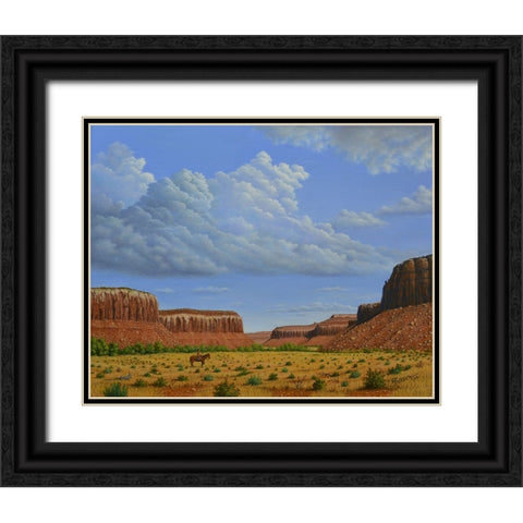 The Mesas Black Ornate Wood Framed Art Print with Double Matting by Wavra, Robert