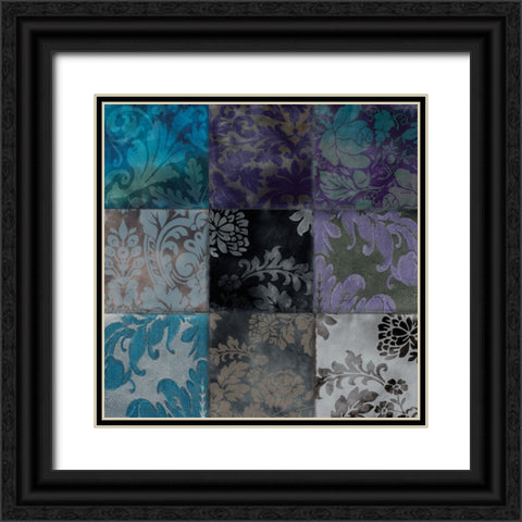 Velvet Patch VI Black Ornate Wood Framed Art Print with Double Matting by Sasha