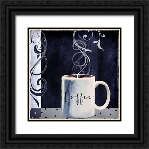 Cafe Blue I Black Ornate Wood Framed Art Print with Double Matting by Sasha