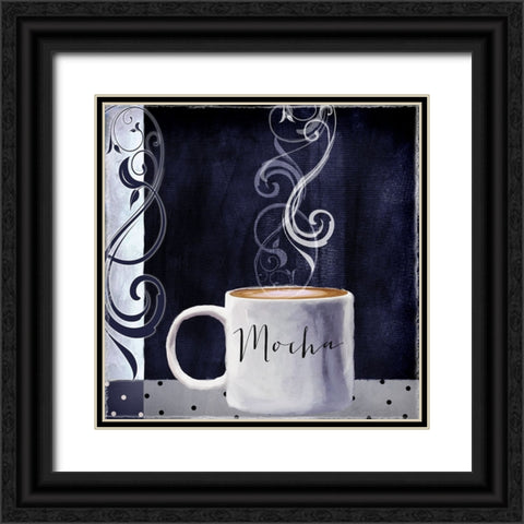 Cafe Blue III Black Ornate Wood Framed Art Print with Double Matting by Sasha
