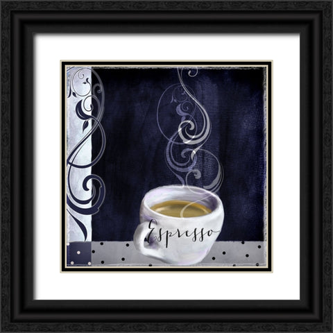 Cafe Blue IV Black Ornate Wood Framed Art Print with Double Matting by Sasha