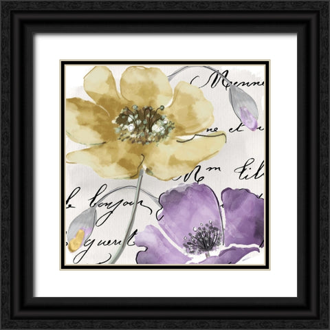 Fleurs de France II Black Ornate Wood Framed Art Print with Double Matting by Sasha