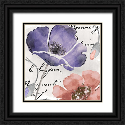 Fleurs de France III Black Ornate Wood Framed Art Print with Double Matting by Sasha