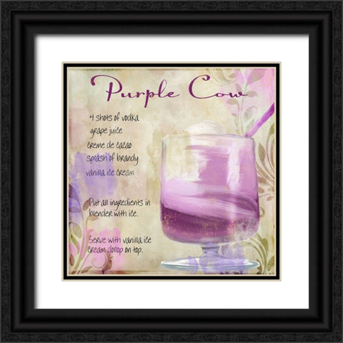 Cocktail Quartet IV Black Ornate Wood Framed Art Print with Double Matting by Sasha