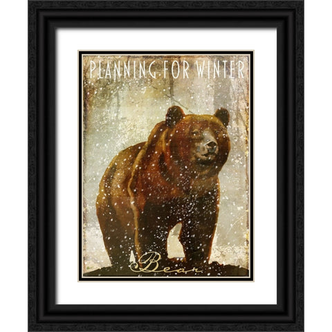 Winter Game Three Black Ornate Wood Framed Art Print with Double Matting by Sasha