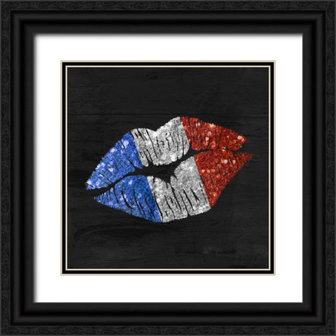 French Kiss Black Ornate Wood Framed Art Print with Double Matting by Sasha