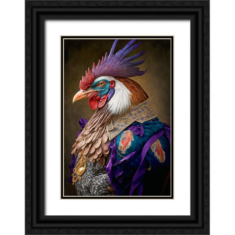 Coloratura V Black Ornate Wood Framed Art Print with Double Matting by Sasha