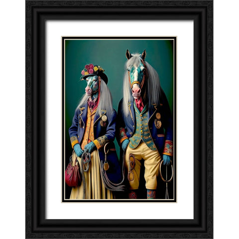 Coloratura XV Black Ornate Wood Framed Art Print with Double Matting by Sasha