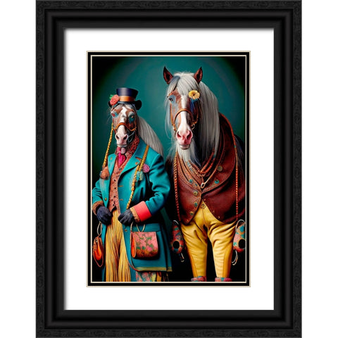 Coloratura XVI Black Ornate Wood Framed Art Print with Double Matting by Sasha