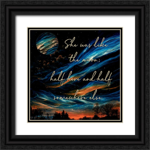 Half Here Black Ornate Wood Framed Art Print with Double Matting by Sasha