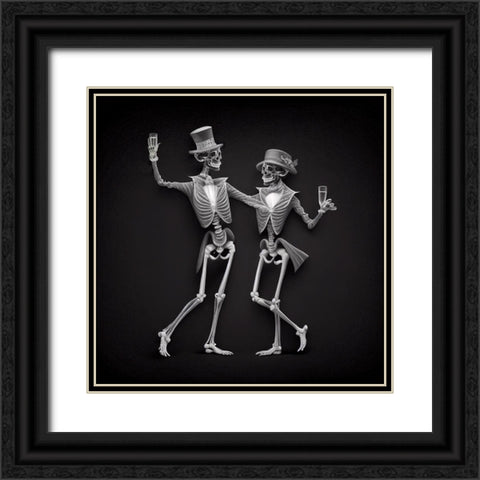 Skeleton I Black Ornate Wood Framed Art Print with Double Matting by Sasha