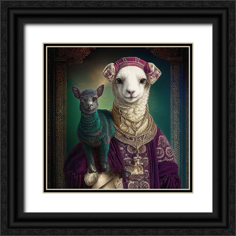 Coloratura XVII Black Ornate Wood Framed Art Print with Double Matting by Sasha