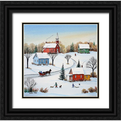 Fresh Snow Black Ornate Wood Framed Art Print with Double Matting by Mark, Sharon