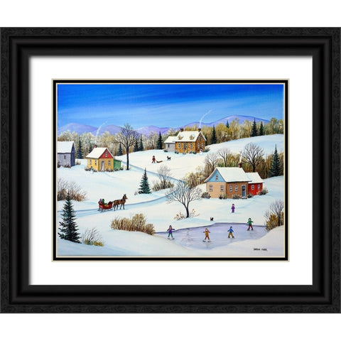 Little Homesteads Black Ornate Wood Framed Art Print with Double Matting by Mark, Sharon