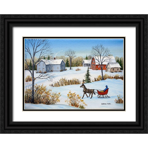 Quiet Winter Day Black Ornate Wood Framed Art Print with Double Matting by Mark, Sharon