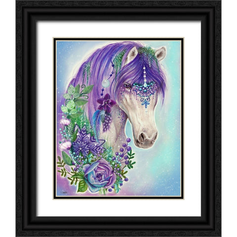 Gypsy Violet Horse Black Ornate Wood Framed Art Print with Double Matting by Sheena Pike Art