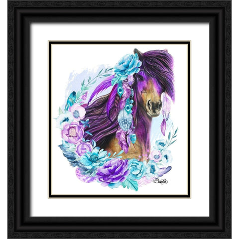 Purple Warrior Black Ornate Wood Framed Art Print with Double Matting by Sheena Pike Art