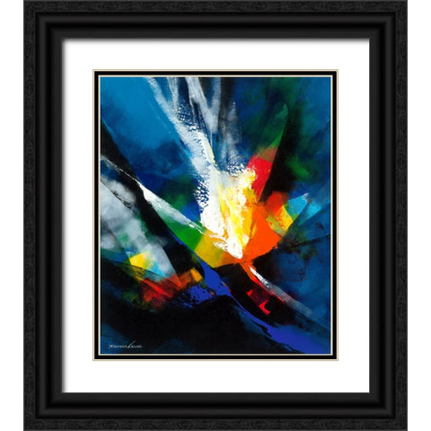 Joyful III Black Ornate Wood Framed Art Print with Double Matting by Leung, Thomas