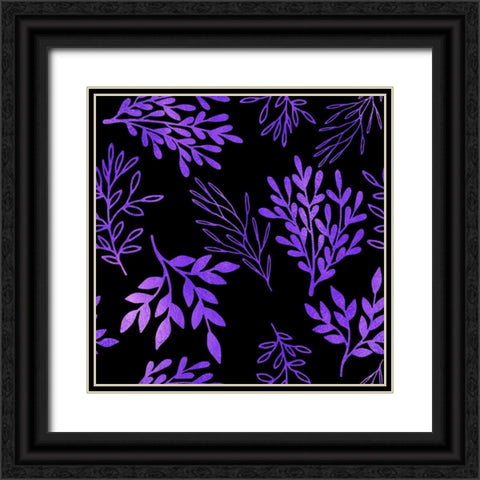 Purple Leaves Black Ornate Wood Framed Art Print with Double Matting by Lavoie, Tina
